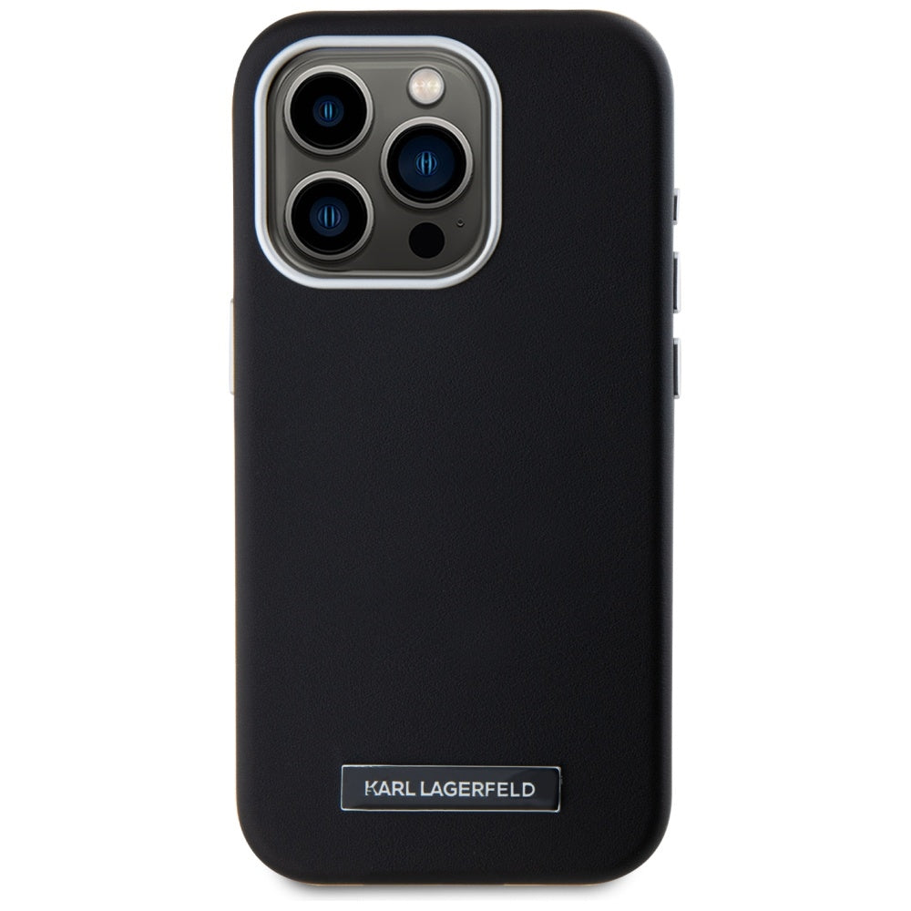MagSafe Case for Apple iPhone 15 Pro Max, Karl Lagerfeld, FW Metal Plate, Black