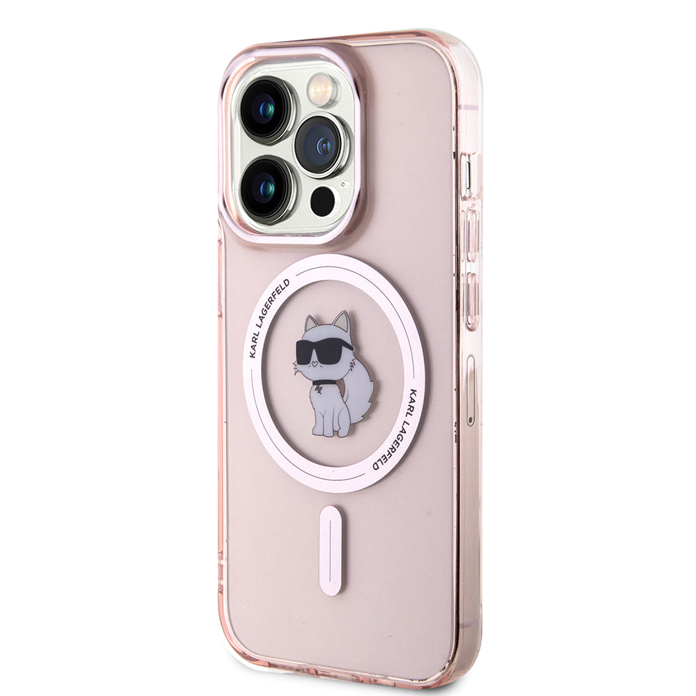 Custodia MagSafe per Apple iPhone 15 Pro Max, Karl Lagerfeld, IML Choupette, Rosa