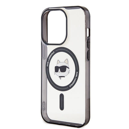 Custodia MagSafe per Apple iPhone 15 Pro Max, Karl Lagerfeld, IML Choupette's Head, Trasparente