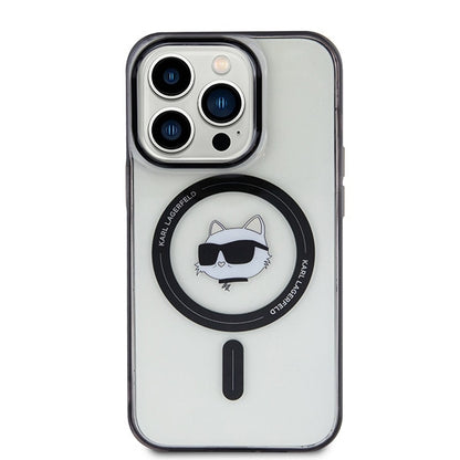 Custodia MagSafe per Apple iPhone 15 Pro Max, Karl Lagerfeld, IML Choupette's Head, Trasparente
