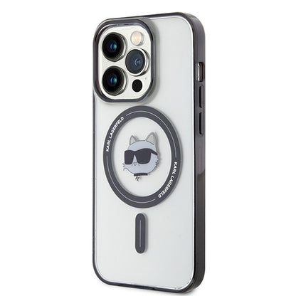 Custodia MagSafe per Apple iPhone 15 Pro Max, Karl Lagerfeld, IML Choupette's Head, Trasparente