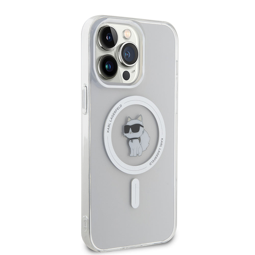 Custodia MagSafe per Apple iPhone 15 Pro Max, Karl Lagerfeld, IML Choupette, Trasparente