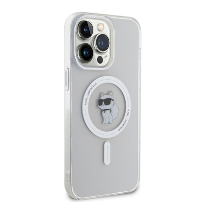 Custodia MagSafe per Apple iPhone 15 Pro Max, Karl Lagerfeld, IML Choupette, Trasparente