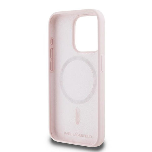 Custodia MagSafe per Apple iPhone 15 Pro Max, Karl Lagerfeld, Silicone Karl & Choupette, Rosa