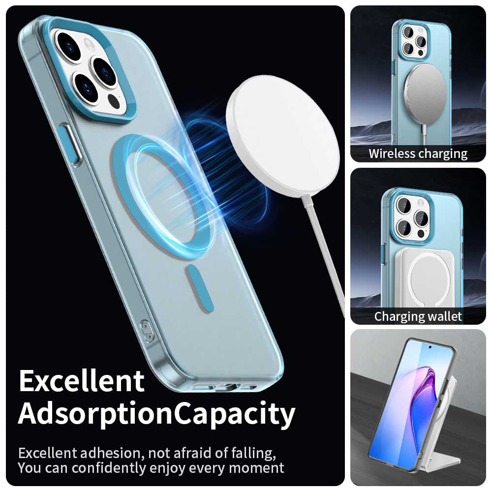 Custodia MagSafe per Apple iPhone 15 Pro Max, Techsuit, CandyCase, Blu
