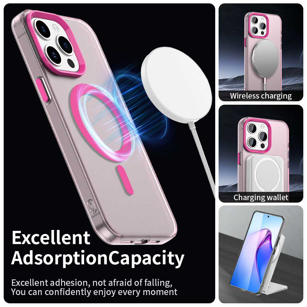 Custodia MagSafe per Apple iPhone 15 Pro Max, Techsuit, CandyCase, Rosa