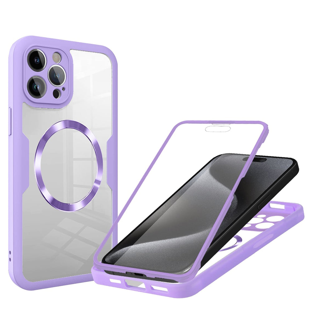 Custodia MagSafe per Apple iPhone 15 Pro Max, Techsuit, ColorVerse 360, Viola