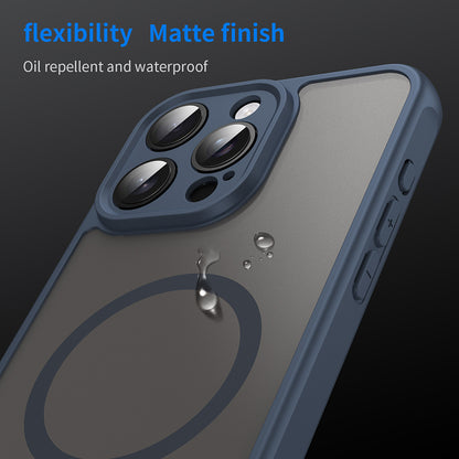 Custodia MagSafe per Apple iPhone 15 Pro Max, Techsuit, HaloFrost II, Blu Navy