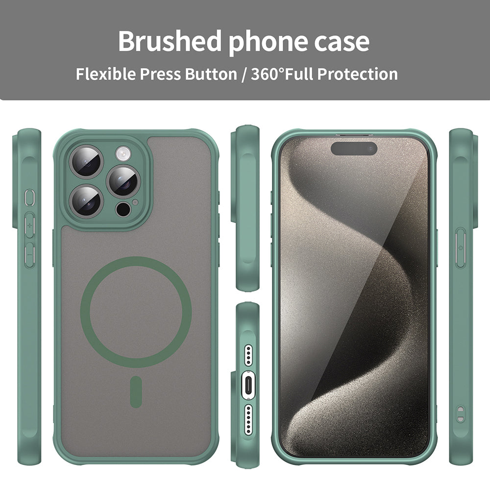 Custodia MagSafe per Apple iPhone 15 Pro Max, Techsuit, HaloFrost II, Verde