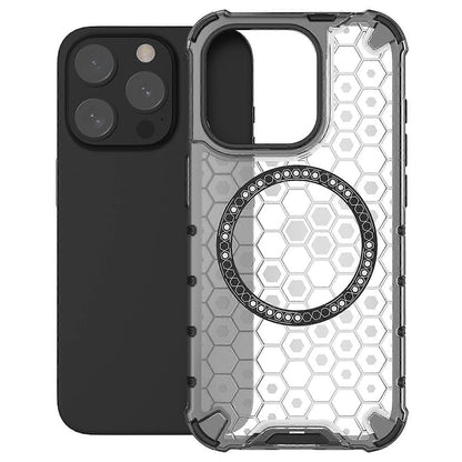 Custodia MagSafe per Apple iPhone 15 Pro Max, Techsuit, HoneyComb Shield, Bianca