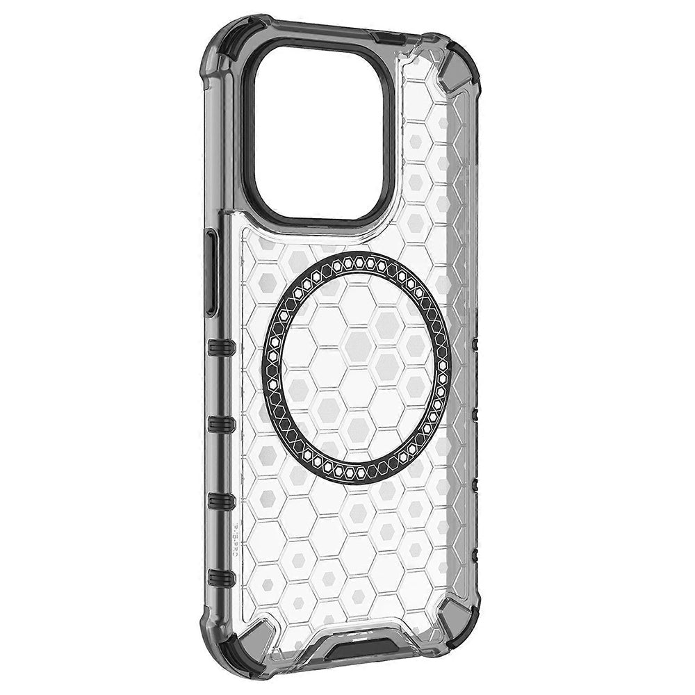 Custodia MagSafe per Apple iPhone 15 Pro Max, Techsuit, HoneyComb Shield, Bianca