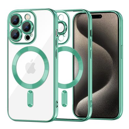 Custodia MagSafe per Apple iPhone 15 Pro Max, Techsuit, Luxury Crystal, Verde Chiaro