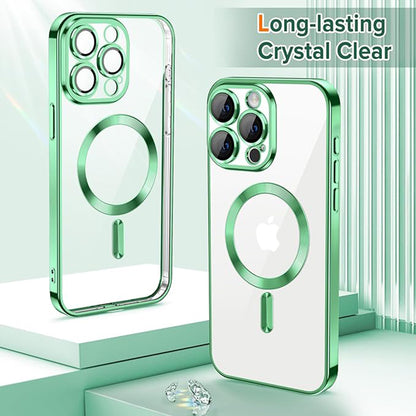 Custodia MagSafe per Apple iPhone 15 Pro Max, Techsuit, Luxury Crystal, Verde Chiaro