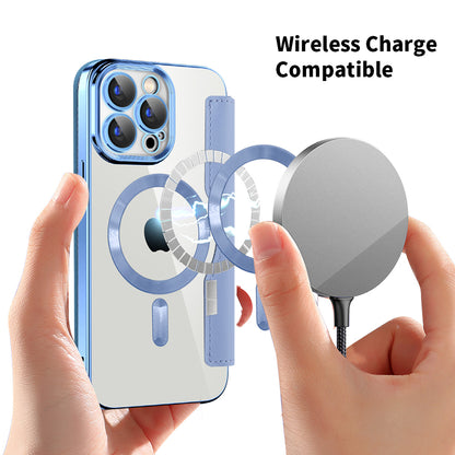 Custodia MagSafe per Apple iPhone 15 Pro Max, Techsuit, SmartMag Book, Blu