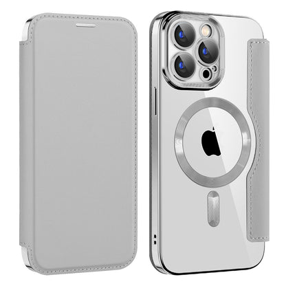 MagSafe Case for Apple iPhone 15 Pro Max, Techsuit, SmartMag Book, Gray
