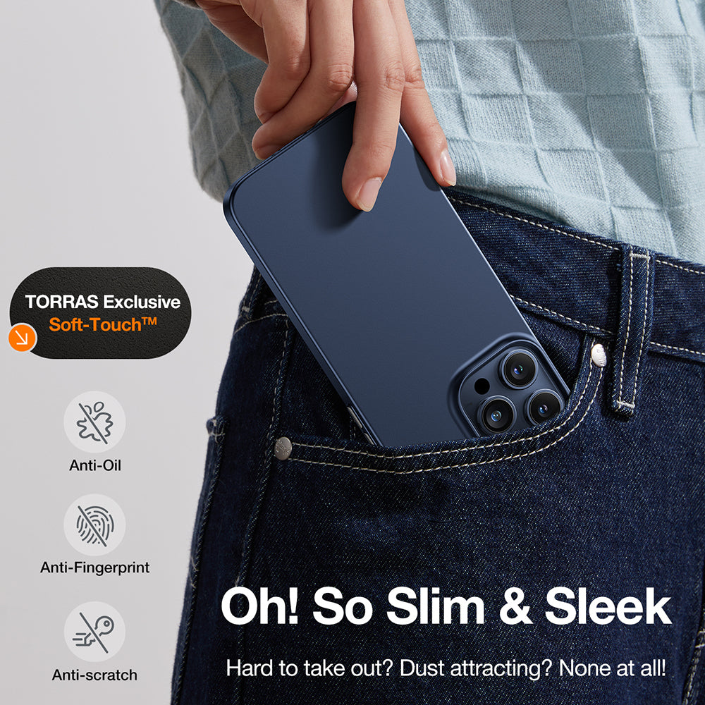 Custodia MagSafe per Apple iPhone 15 Pro Max, Torras, OriginFit, Blu navy