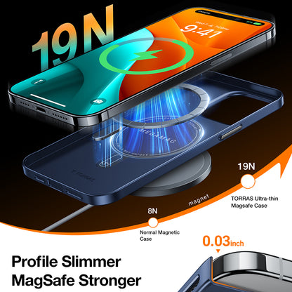 Custodia MagSafe per Apple iPhone 15 Pro Max, Torras, OriginFit, Blu navy