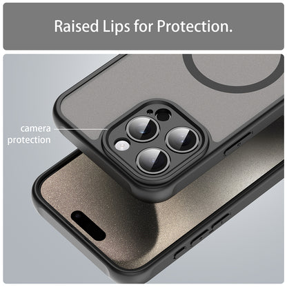 Custodia MagSafe per Apple iPhone 15 Pro, Techsuit, HaloFrost II, Nera