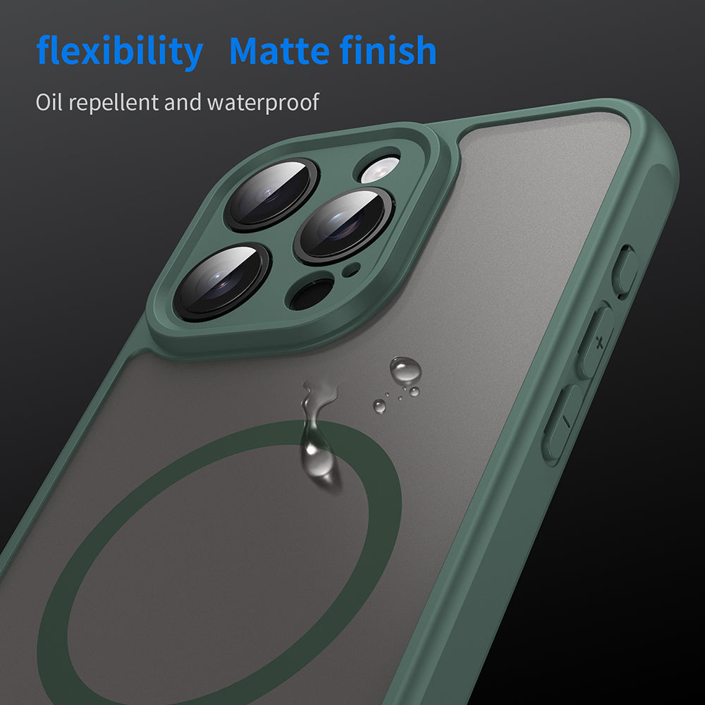 Custodia MagSafe per Apple iPhone 15 Pro, Techsuit, HaloFrost II, Verde