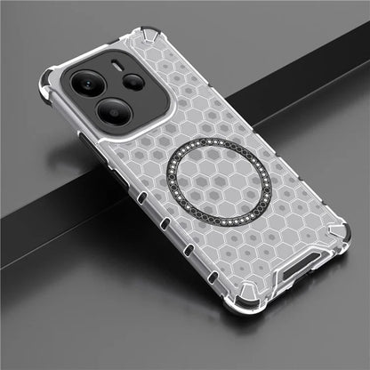 Custodia MagSafe per Apple iPhone 15 Pro, Techsuit, HoneyComb Shield, Bianca