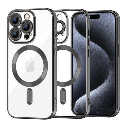 MagSafe Case for Apple iPhone 15 Pro, Techsuit, Luxury Crystal, Black