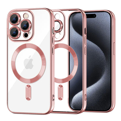 Custodia MagSafe per Apple iPhone 15 Pro, Techsuit, Luxury Crystal, Rosa