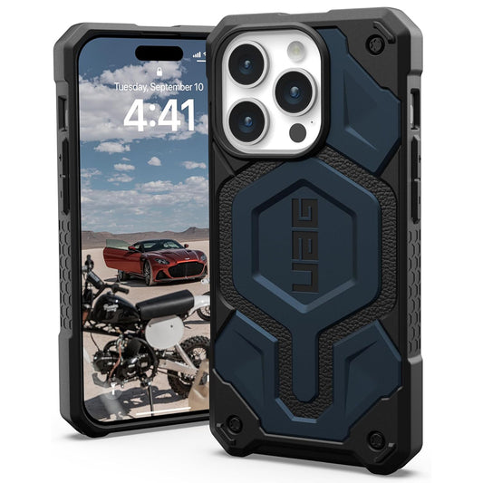 Custodia MagSafe per Apple iPhone 15 Pro, Urban Armor Gear, Monarch Pro, Blu Navy