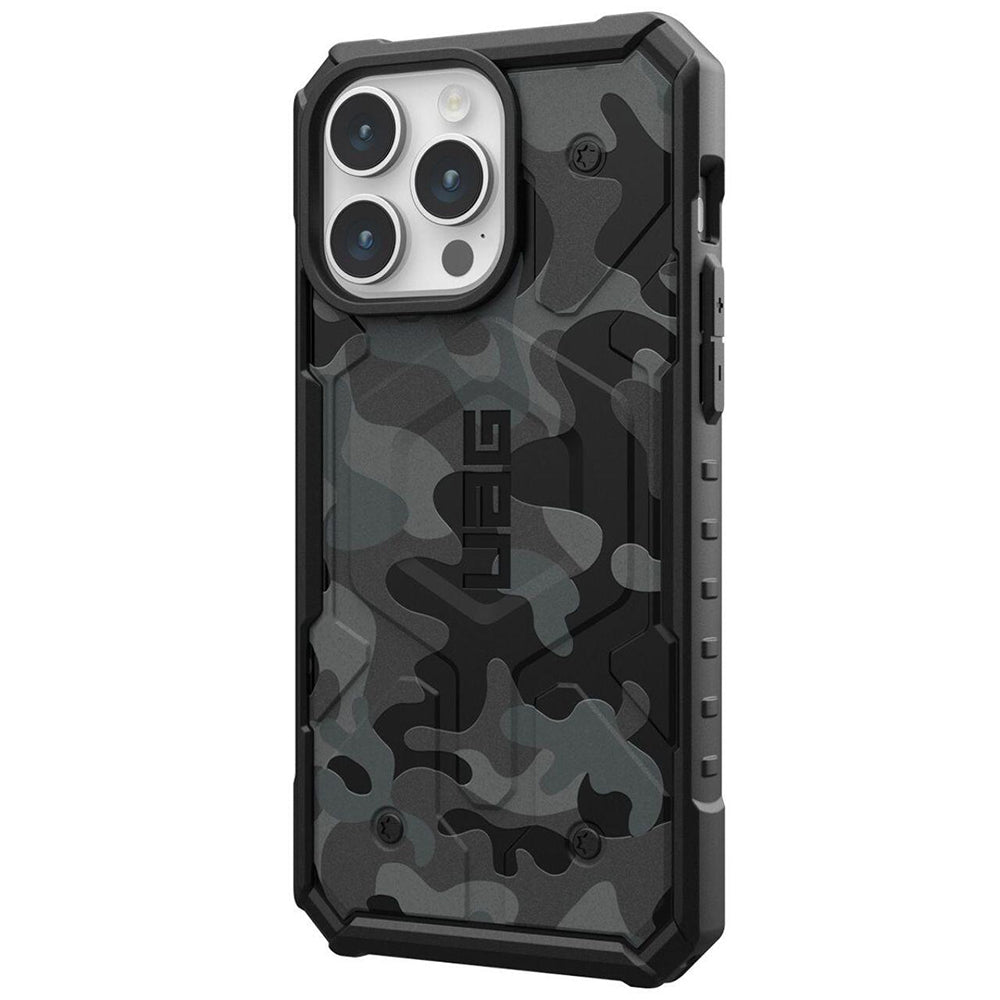 Custodia MagSafe per Apple iPhone 15 Pro, Urban Armor Gear, Pathfinder SE Midnight Camo, Camouflage