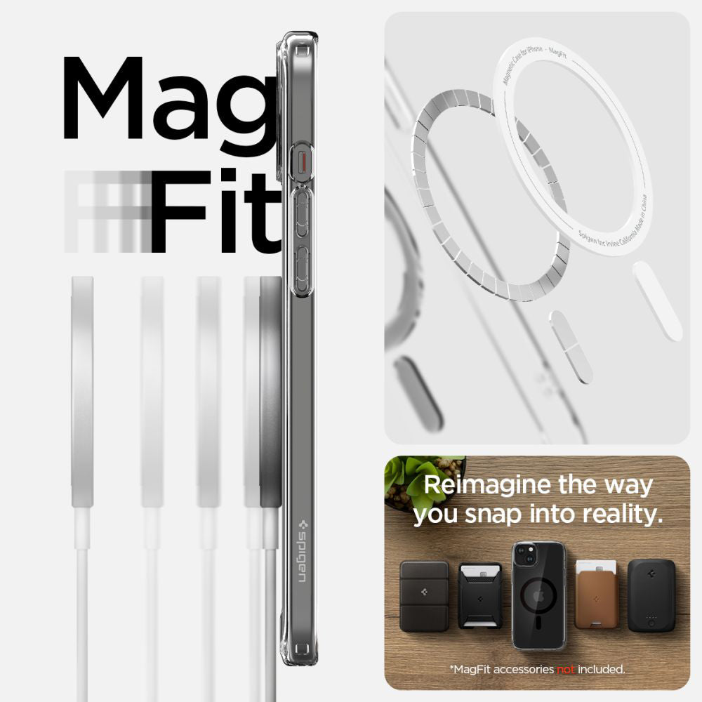 Custodia MagSafe per Apple iPhone 15, Spigen, Ultra Hybrid, Nera ACS06803