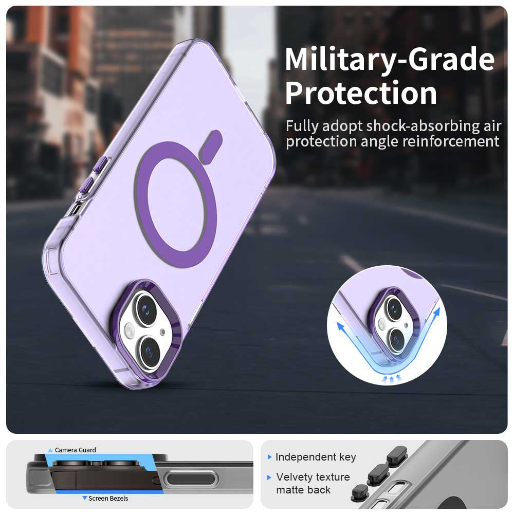 Custodia MagSafe per Apple iPhone 15, Techsuit, CandyCase, Viola