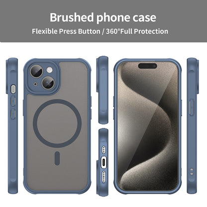 Custodia MagSafe per Apple iPhone 15, Techsuit, HaloFrost II, Blu Navy