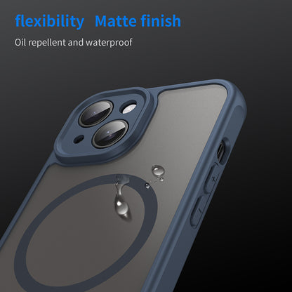 Custodia MagSafe per Apple iPhone 15, Techsuit, HaloFrost II, Blu Navy