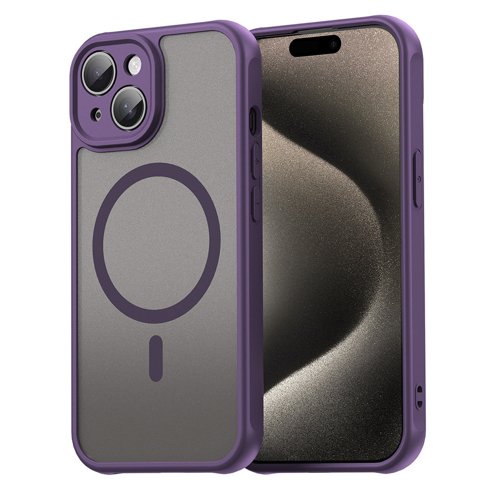 Custodia MagSafe per Apple iPhone 15, Techsuit, HaloFrost II, Viola