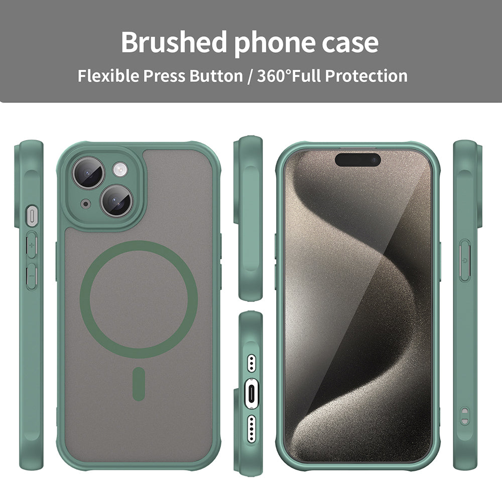 Custodia MagSafe per Apple iPhone 15, Techsuit, HaloFrost II, Verde
