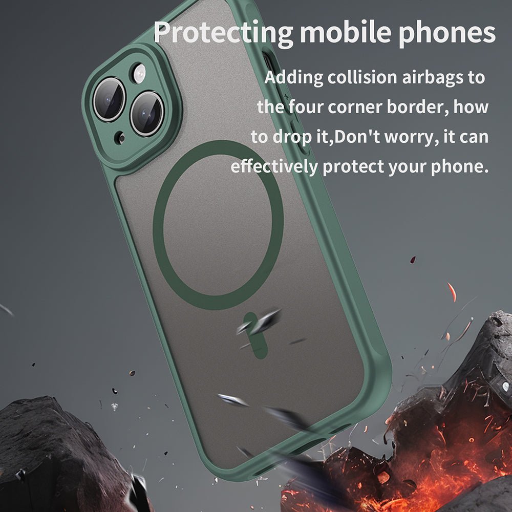 Custodia MagSafe per Apple iPhone 15, Techsuit, HaloFrost II, Verde