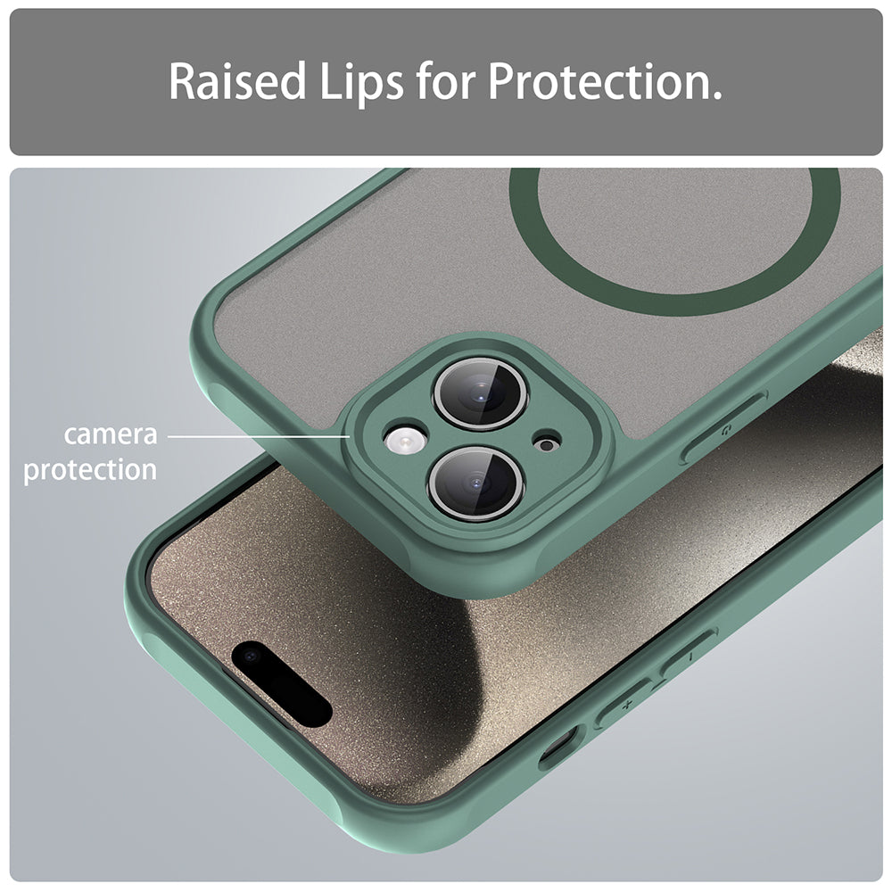 Custodia MagSafe per Apple iPhone 15, Techsuit, HaloFrost II, Verde
