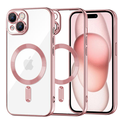 Custodia MagSafe per Apple iPhone 15, Techsuit, Luxury Crystal, Rosa