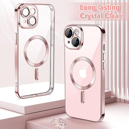 Custodia MagSafe per Apple iPhone 15, Techsuit, Luxury Crystal, Rosa