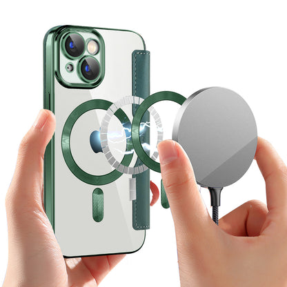 Custodia MagSafe per Apple iPhone 15, Techsuit, SmartMag Book, Verde