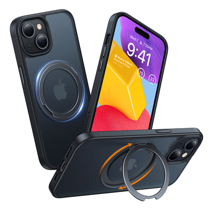 Custodia MagSafe per Apple iPhone 15, Torras, Ostand Pro, Nera
