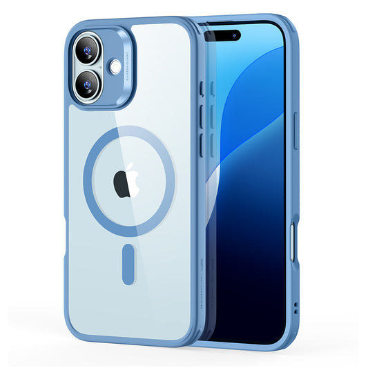 Custodia MagSafe per Apple iPhone 16, ESR, Classic Hybrid, Blu Trasparente