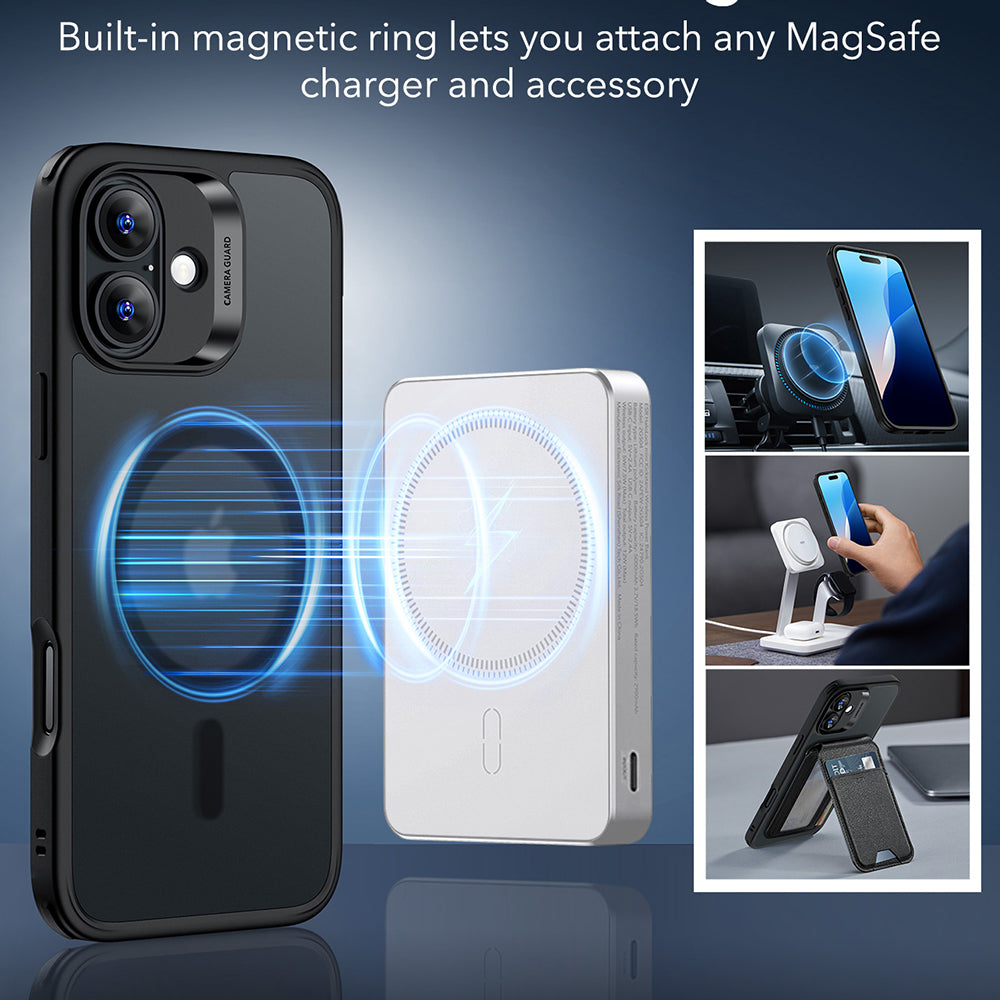 Custodia MagSafe per Apple iPhone 16, ESR, Classic Hybrid, Nera Satinata