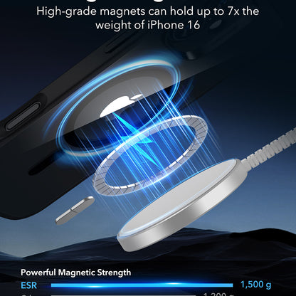 Custodia MagSafe per Apple iPhone 16, ESR, Classic Hybrid, Nera Trasparente