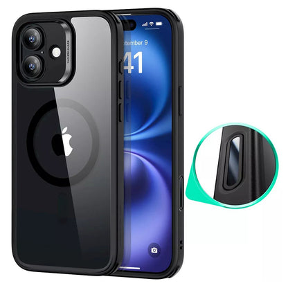 Custodia MagSafe per Apple iPhone 16, ESR, Classic Hybrid Slide, Nera Trasparente