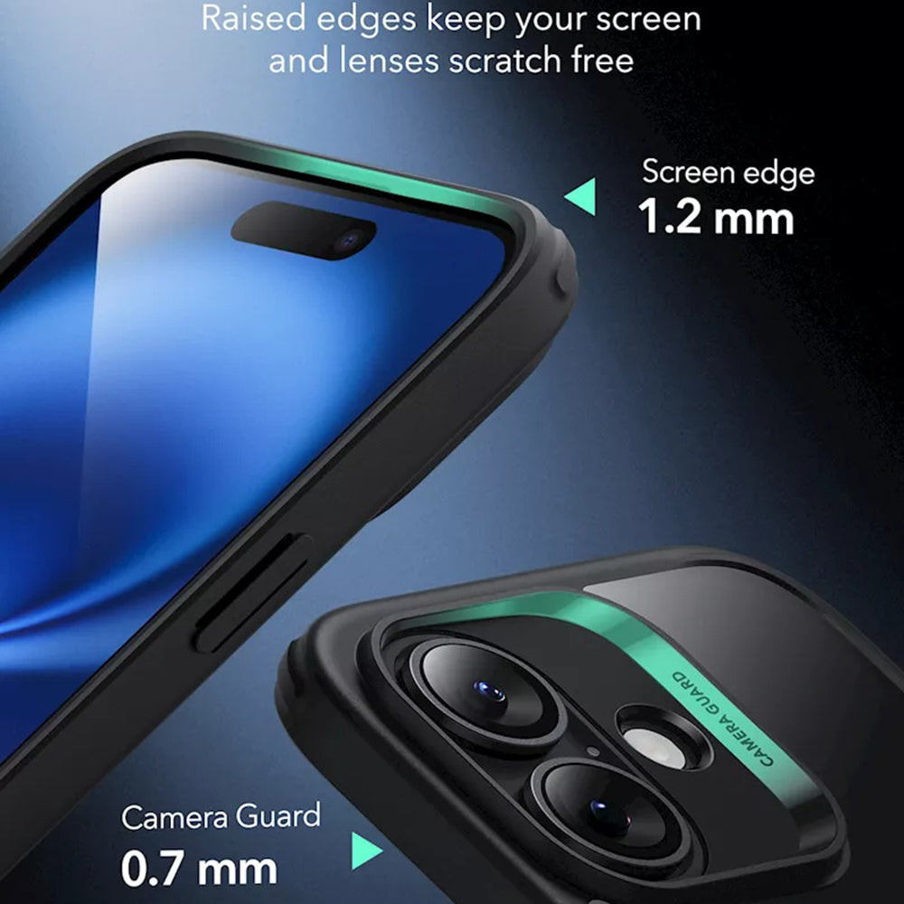 Custodia MagSafe per Apple iPhone 16, ESR, Classic Hybrid Slide, Nera Trasparente