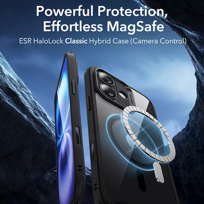 Custodia MagSafe per Apple iPhone 16, ESR, Classic Hybrid Slide, Nera Trasparente