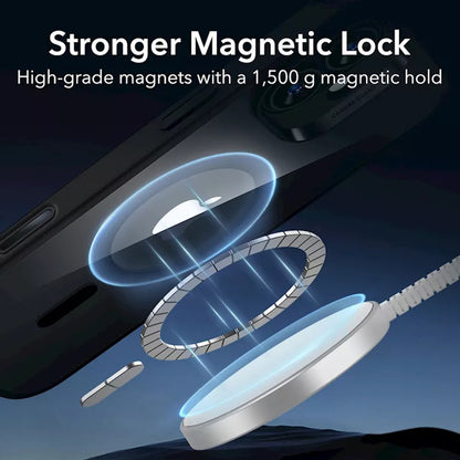 Custodia MagSafe per Apple iPhone 16, ESR, Classic Hybrid Slide, Nera Trasparente