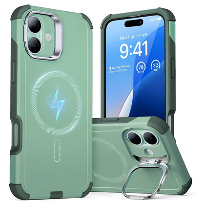 Custodia MagSafe per Apple iPhone 16, ESR, Cyber Armor Kickstand, Verde