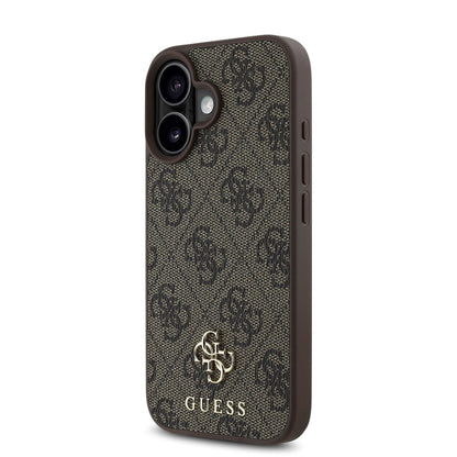 Custodia MagSafe per Apple iPhone 16, Guess, 4G Classic, Marrone