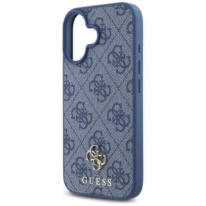 Custodia MagSafe per Apple iPhone 16, Guess, 4G Small and Classic Logo, Blu